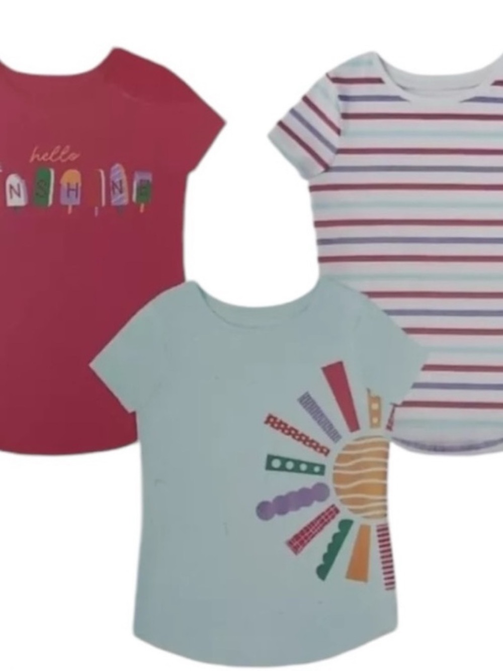 New! Girls' 3-Pack Short Sleeve Tees - Member’s Mark, Size 4/5T (XS)